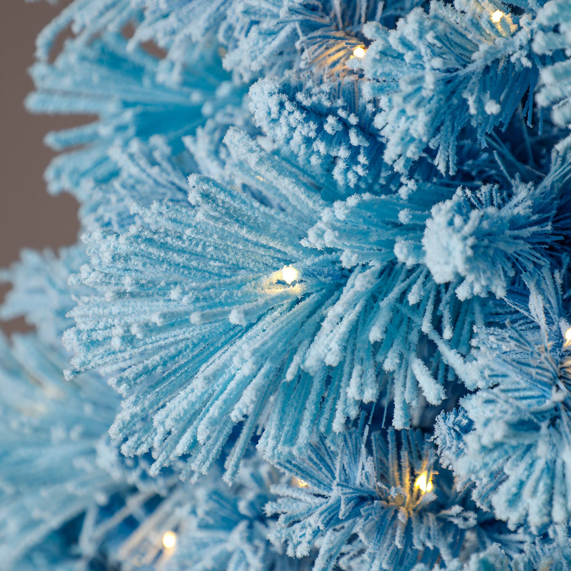 Alt View 4. Home Heritage - Home Heritage Snowdrift 6.5 Ft Pre-Lit Artificial Christmas Holiday Tree, Blue - Blue.