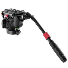 Front. Neewer - Fluid Video Head with QR Plate & Telescopic Handle, 13.2lb, GM001 - Black.