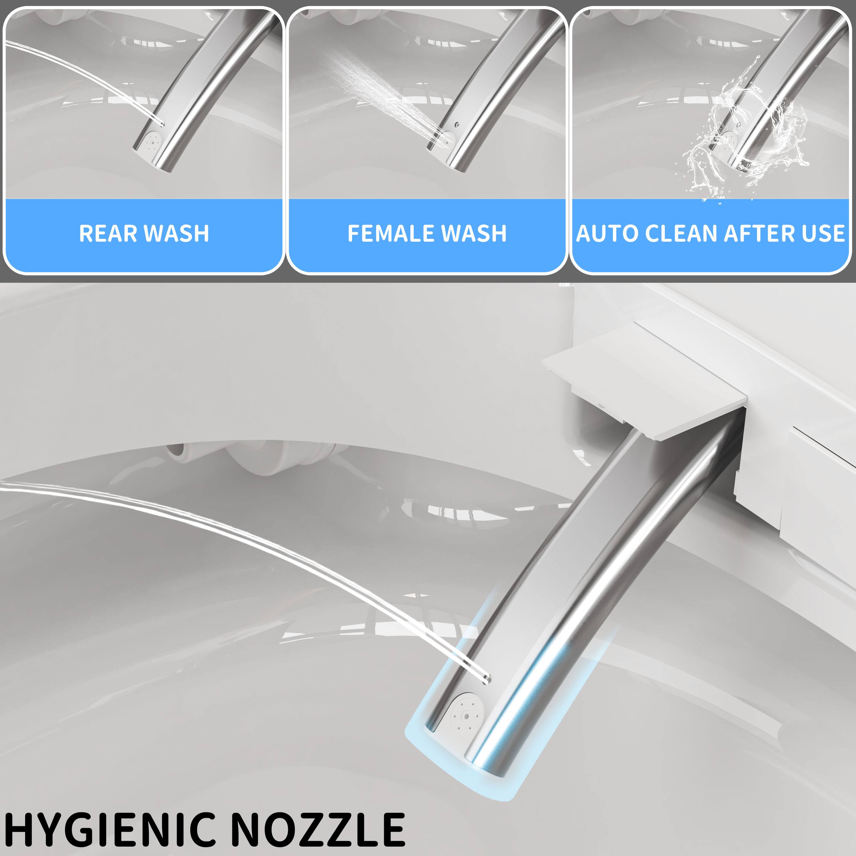 - REAR WASH
- FEMALE WASH
- AUTO CLEAN AFTER USE
- HYGIENIC NOZZLE