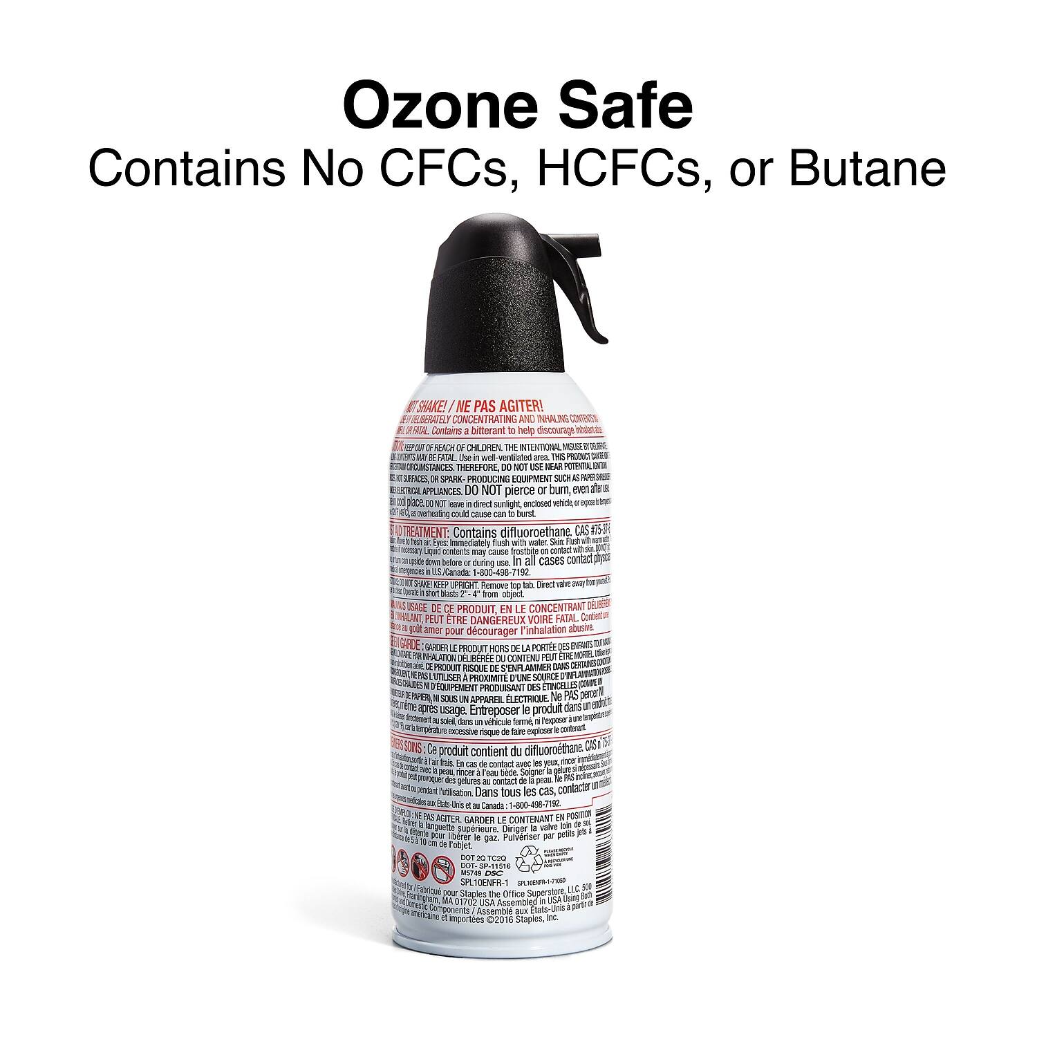 Ozone Safe  
Contains No CFCs, HCFCs, or Butane  

SHAKE NE PAS AGITER!  
ARN CONCENTRATING  
adids AX  
Contains bifterant help  
Osco med  
REACH CN  
NTENTIONAL -  
HE -ventiated  
POGE CGIRTANCES  
THEREFORE  
SA PCTENTN RACES  
PSRK- PRODUCING  
ECUIPMENT  
SACH - -M  
PPLMESK  
DO NOT pierce burn, even  
506 deed surdght encued which could  
CLSe buret  
TREATMENT: Contains difluoroethane  
CAS  
ammediately fush water -  
Leuit coteets caue sto nertaci  
DN Selore Buring cases contact  
Caadr A PRCAT Haenous peect pml b objoit  
USACE PRODUIT CONCENTRANT  
PEUTT ETRE DANGFREUX VOUE FATAL  
Contientur golt amer pour dcourager inhalation abusive  
GARDE GATCER PIC HORS PORTE  
25 hots BER CONTEN PES EOE MOREL  
PICEEIT