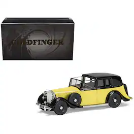 Rolls Royce Phantom III Sedanca de Ville Yellow with Black Top James Bond 007 "Goldfinger" (1964) Movie Model by Corgi
