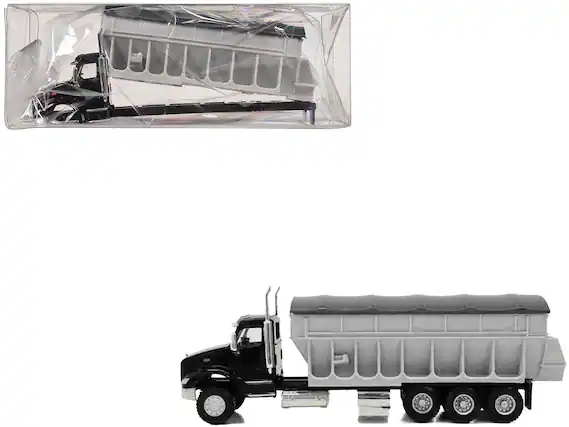 Front. Promotex - Peterbilt 579 Potato/Sugar Beet Truck Black 1/87 (HO) Plastic Model Car by Promotex - Black.