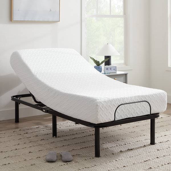 Left. Hivvago - Hivvago Twin XL Size Electric Head Foot Adjustable Bed Base with Remote - Black.