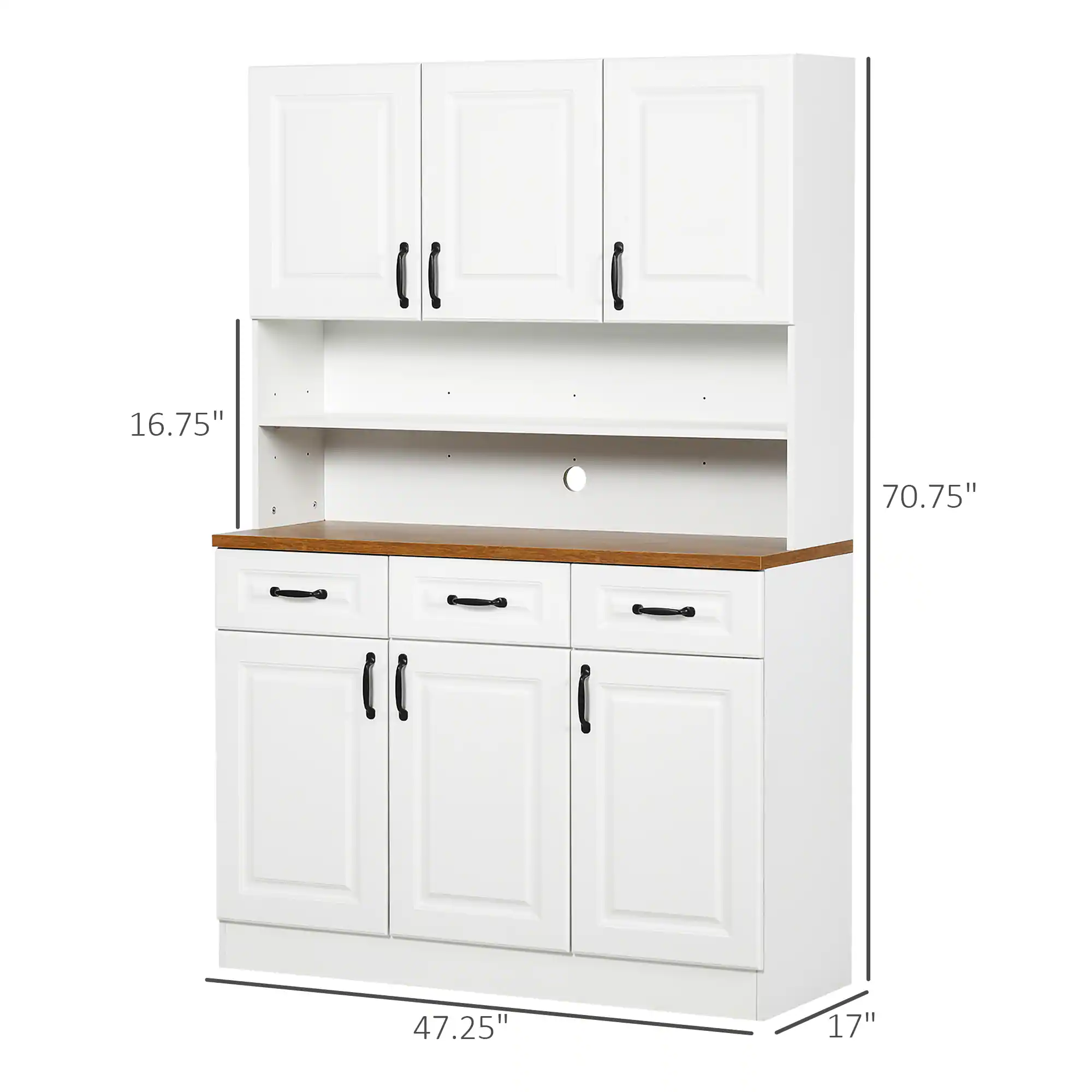 16.75", 70.75", 47.25", 17"