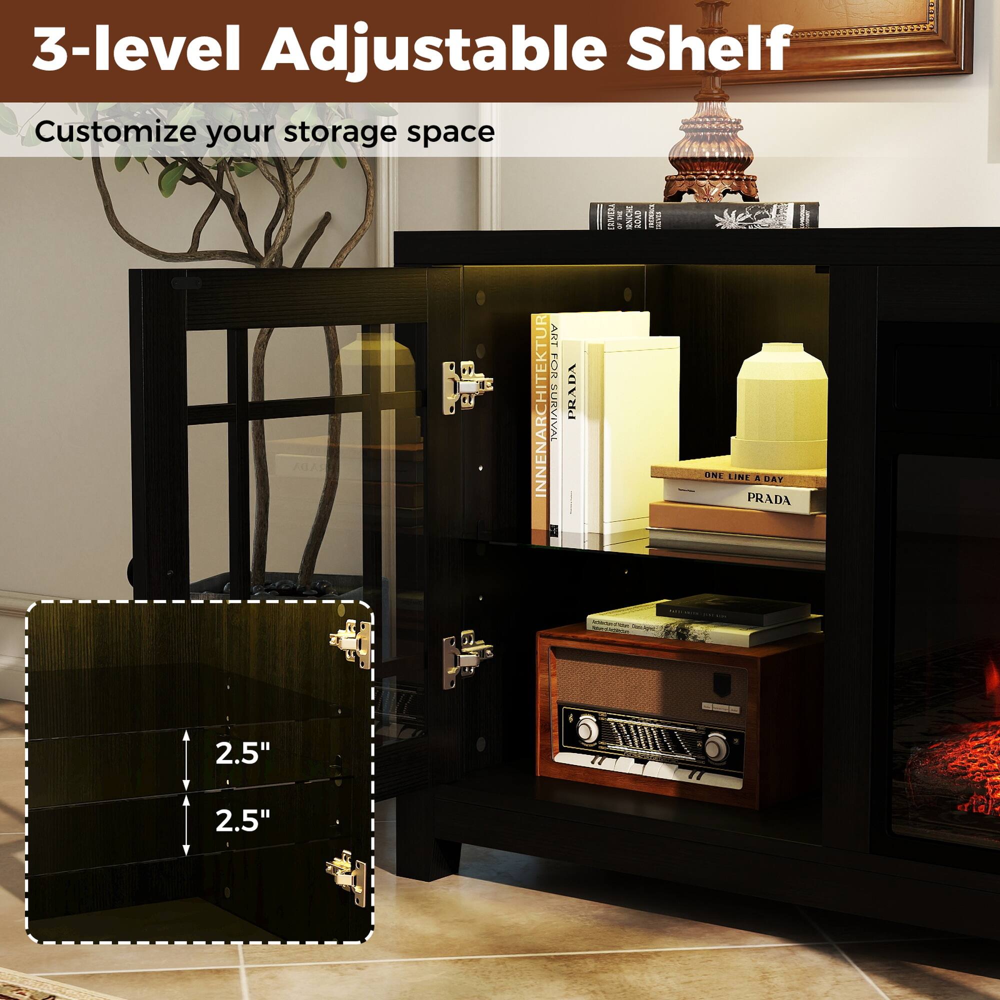 3-level Adjustable Shelf  
Customize your storage space  

RIVIERA IME ORNICHE ROAD STATE!  

3 ART FOR INNENARCHITEKTUR SURVIVAL PRADA RADA ONE LINE A DAY PRADA 25  

2.5"  
2.5"