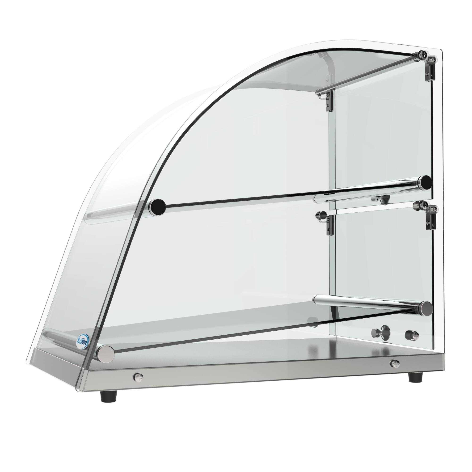 Alt View 4. Koolmore - 23 in. Commercial Countertop Bakery Display Case with Front Curved Glass and Rear Door, 2.4 cu. ft. DC-2CN - Silver.