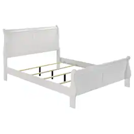 Manhattan Lane - Nim Full Size Bed, Sleigh Panel Headboard Design, Low Profile - White