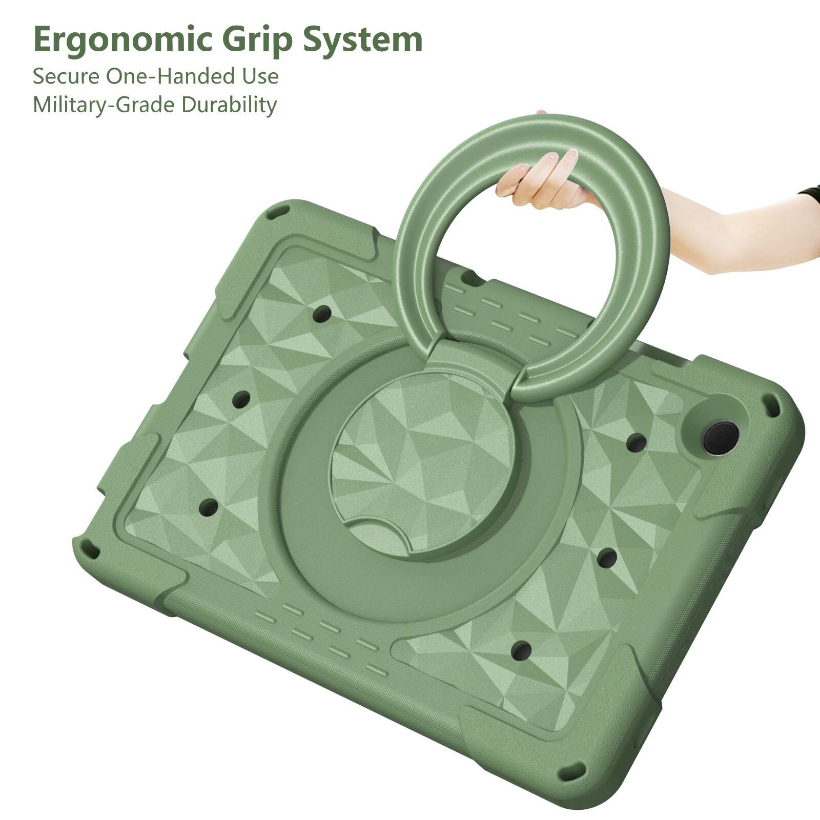Ergonomic Grip System  
Secure One-Handed Use  
Military-Grade Durability