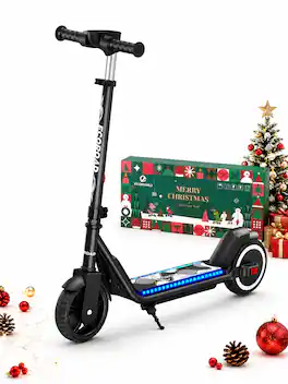 Ecoroad - EK6 Kid Electric Scooter aged 6-12(150W Motor , 7Miles Range , 10 MPH Top Speed)-Christmas box - Black