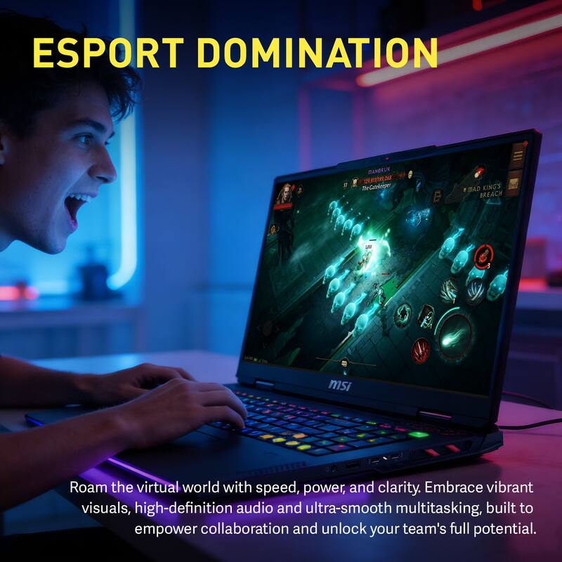 ESPORT DOMINATION

The Catelkeoper MAD KINGS BREACH CN

Roam the virtual world with speed, power, and clarity. Embrace vibrant visuals, high-definition audio, and ultra-smooth multitasking, built to empower collaboration and unlock your team's full potential.