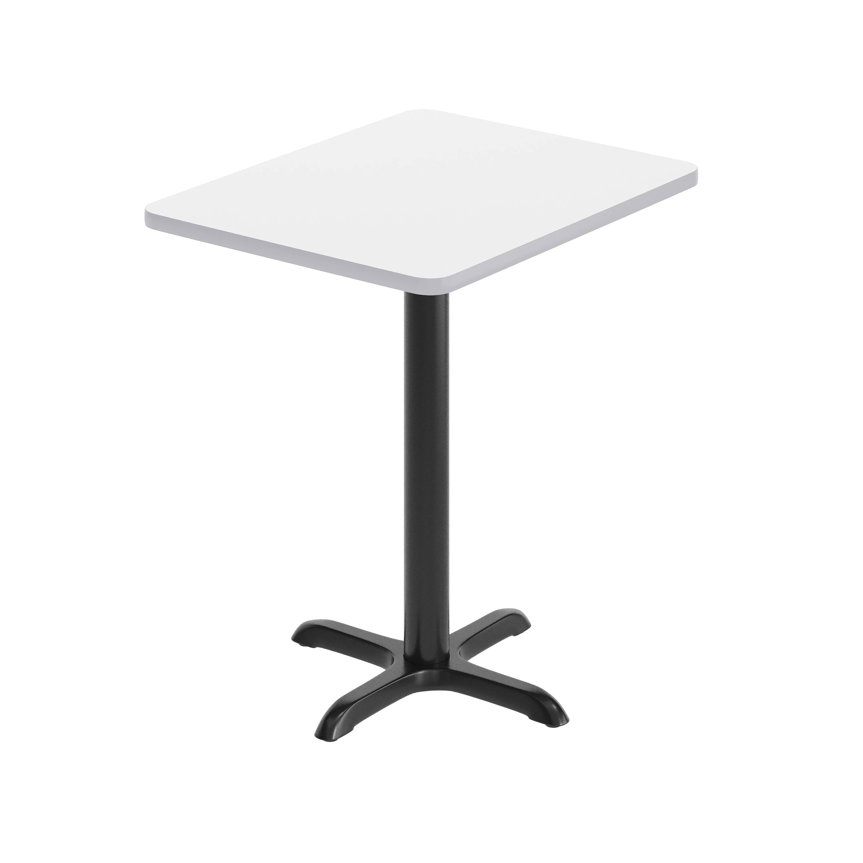 Front. Flash Furniture - Graniss 24'' x 30'' White Rectangular Laminate Table Top with Black 22 x 22 "X" Style Table Height Base - White.