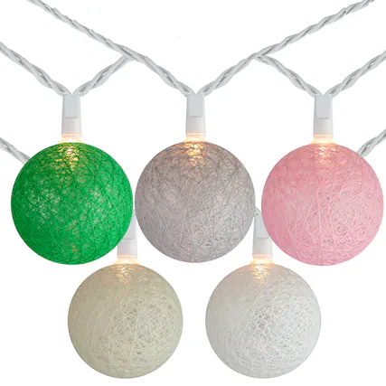 Front. Brite Star - String Ball Patio Globe Lights - Clear Lights - 8.6 ft White Wire - 10ct - Multi.