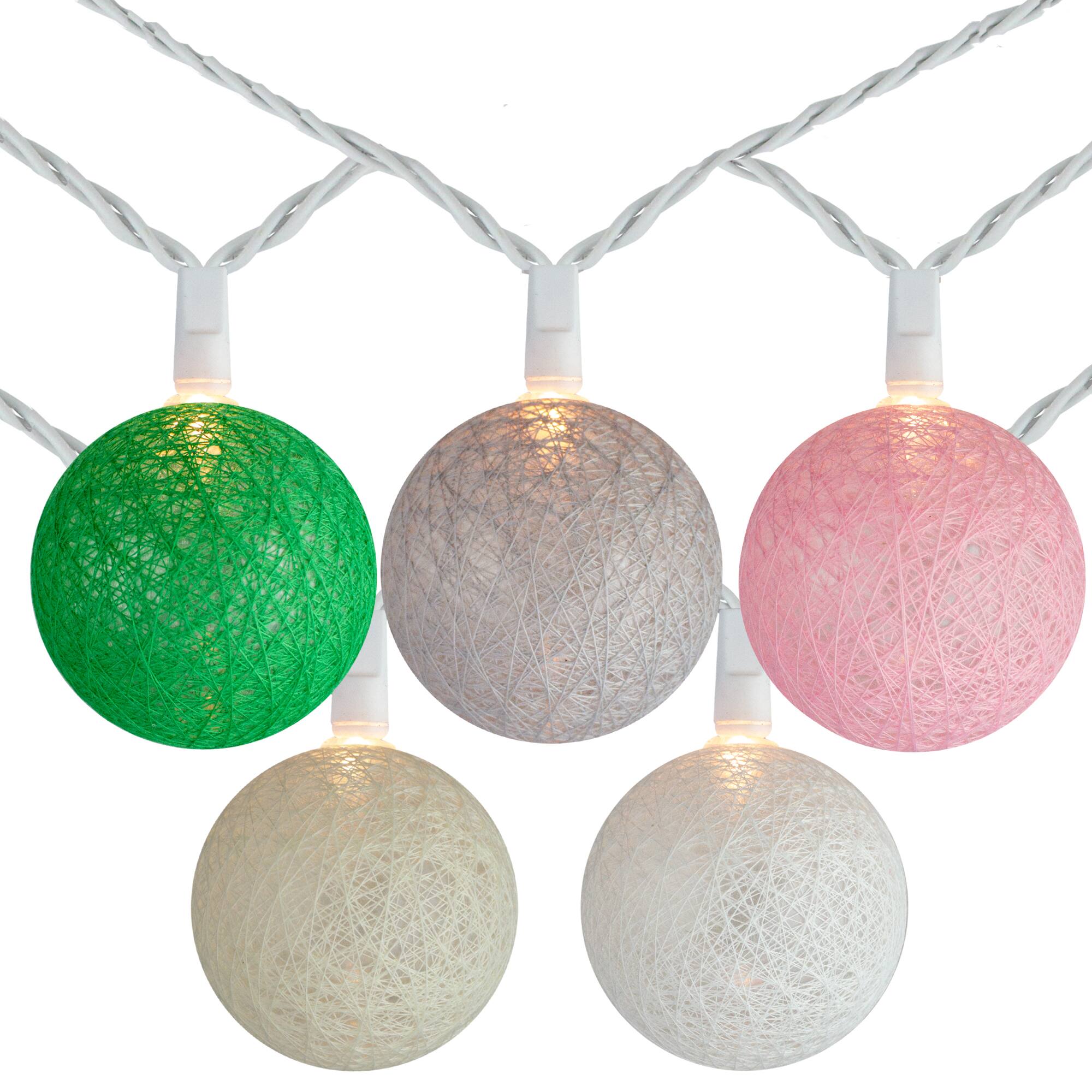 Front. Brite Star - String Ball Patio Globe Lights - Clear Lights - 8.6 ft White Wire - 10ct - Multi.
