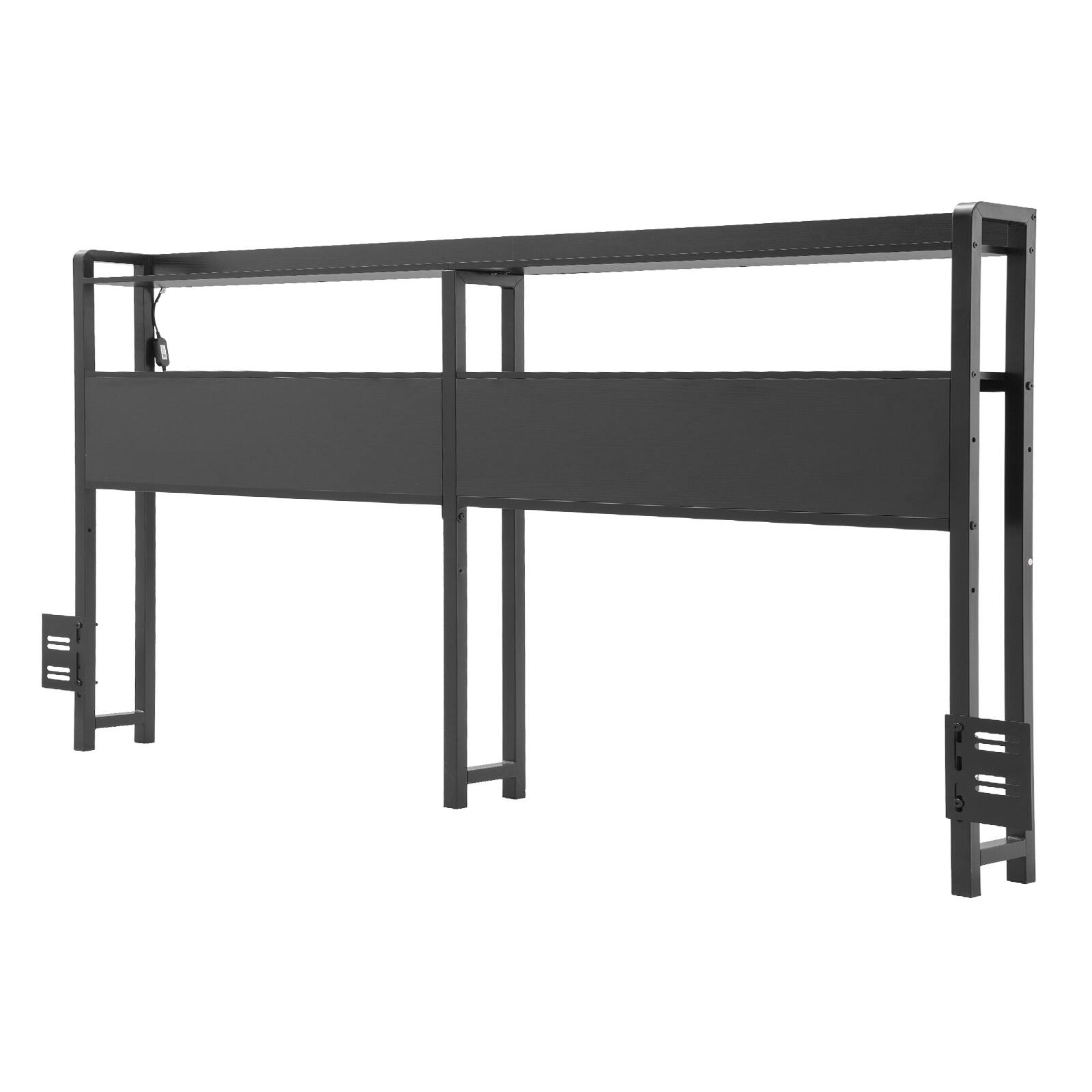 Alt View 5. VEVOR - Headboard for Queen Size Bed, Adjustable Height Headboard with 2 Shelves Storage, Freestanding Head Board - Black.