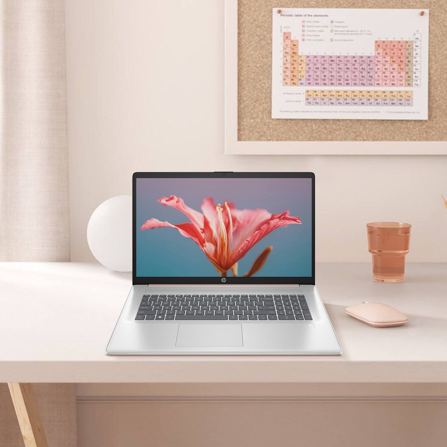 Alt View 2. HP - 17.3'' HD+ Touchscreen Laptop - Intel Core i5-1334U - 16GB RAM - 2TB SSD - FP Reader & Backlit KB - PCO Laptop Cooler - Rose.