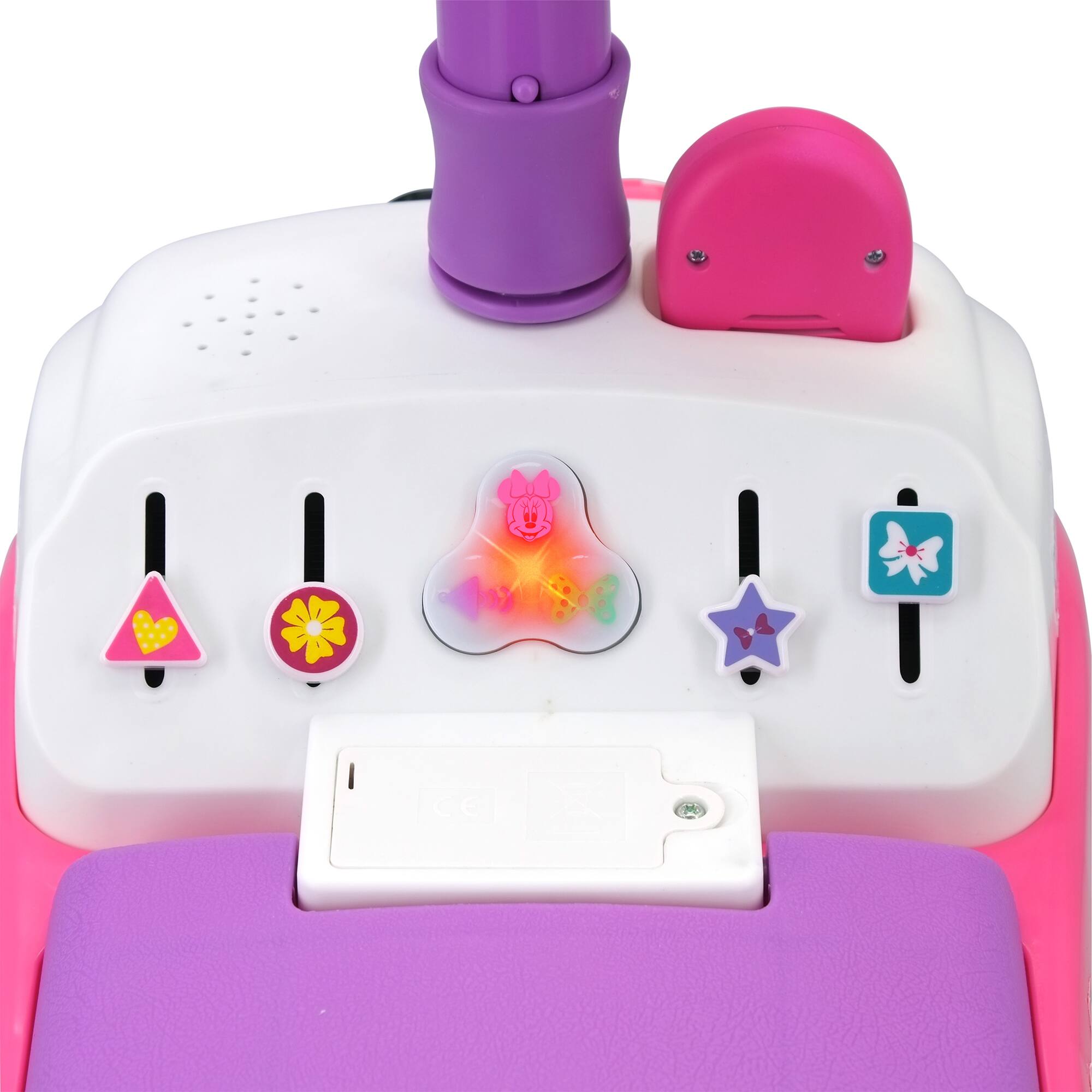 Back. Kiddieland - Disney Minnie Foldable Handle Ride-on W/ Interactive Dashboard & Sounds.