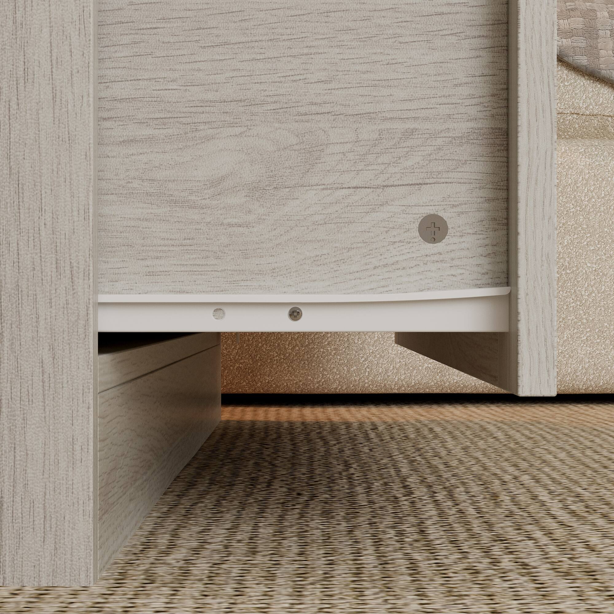 Alt View 2. Famapy - Frosted Tempered Glass Bookcase with Adjustable Shelves and Drawers Modern Storage Cabinet for Living Room - Light Gray.