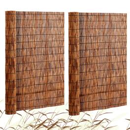 VEVOR - Natural Reed Fencing, 4 ft x 16.4 ft, 2 Pack Reed Screen Curtain Balcony Reed Fence Roll for Outdoor Backyard Patio - Brown