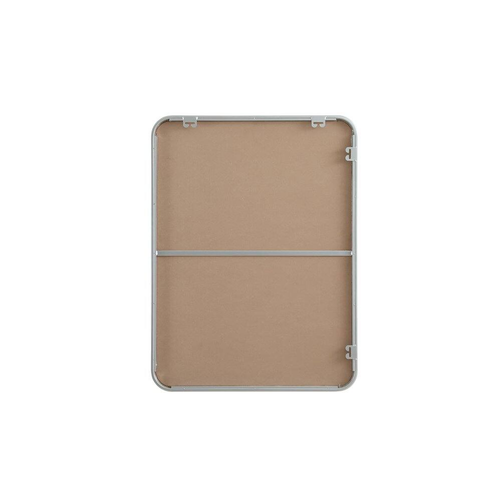 Angle. Elegant Decor - Contour Metal Rectangle Mirror 24x32 in Silver - Silver.