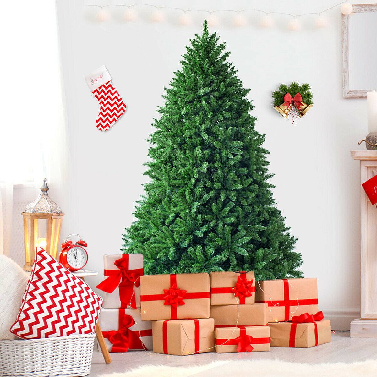 Alt View 1. Ecooso - 6ft Unlit Artificial Christmas Tree with 1250 Branch Tips for Full Holiday Display - Green.