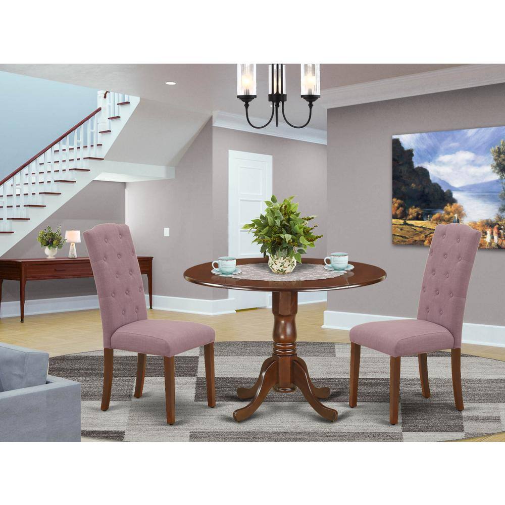 Left. East West Furniture - Dining Room Set Mahogany - Brown.