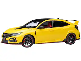 2021 Honda Civic Type R (FK8) RHD (Right Hand Drive) Sunlight Yellow Limited Edition 1/18 Model Car by Autoart