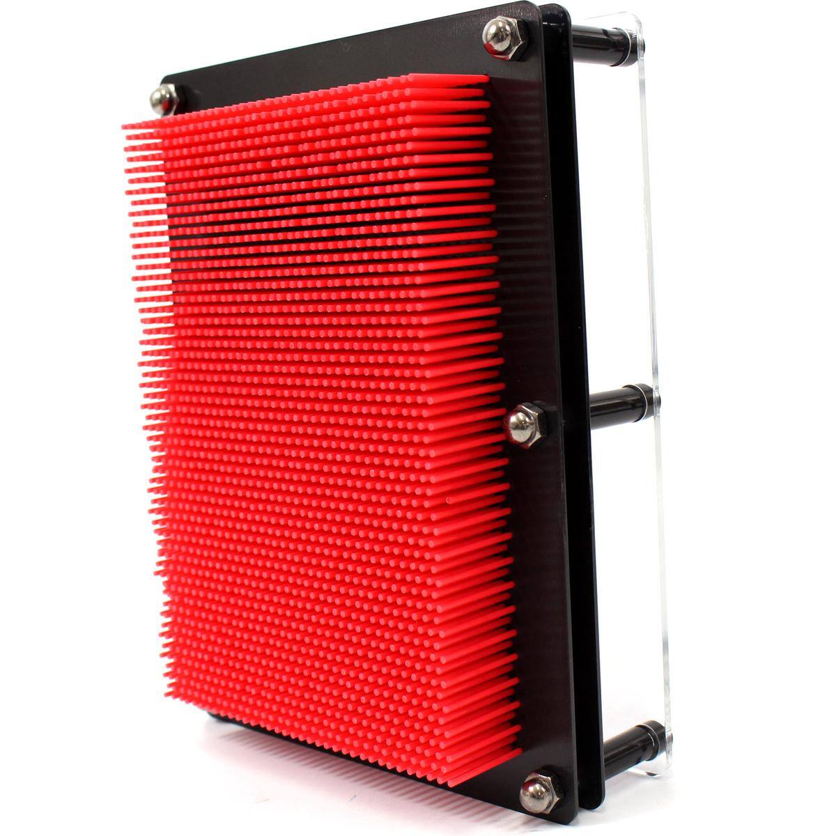 Alt View 4. JuzToys - 3D Pin Art Board Game Toy, Classic Pin Impression Desk Toys Sculpture for Children Adults, Red - Red.