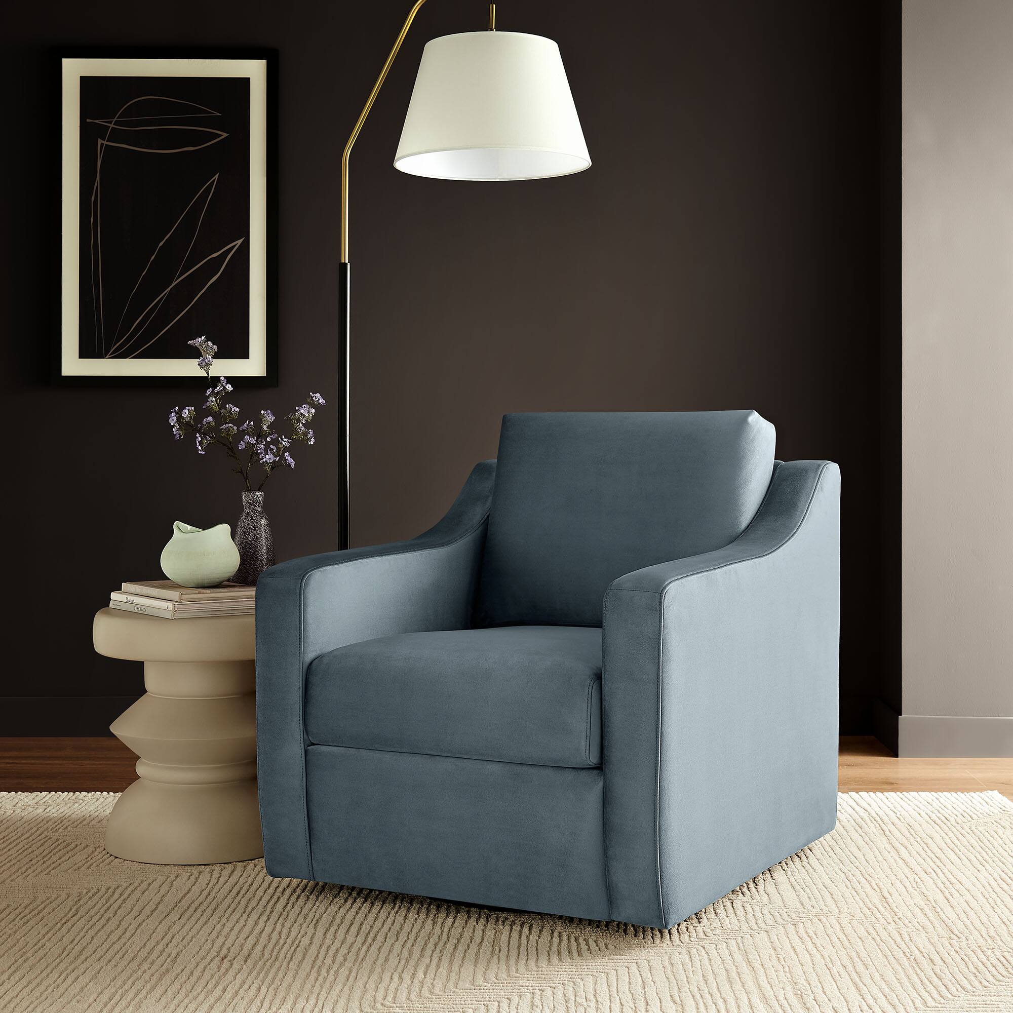 Alt View 4. Modway - Liora Performance Velvet Armchair by Modway - Blue.