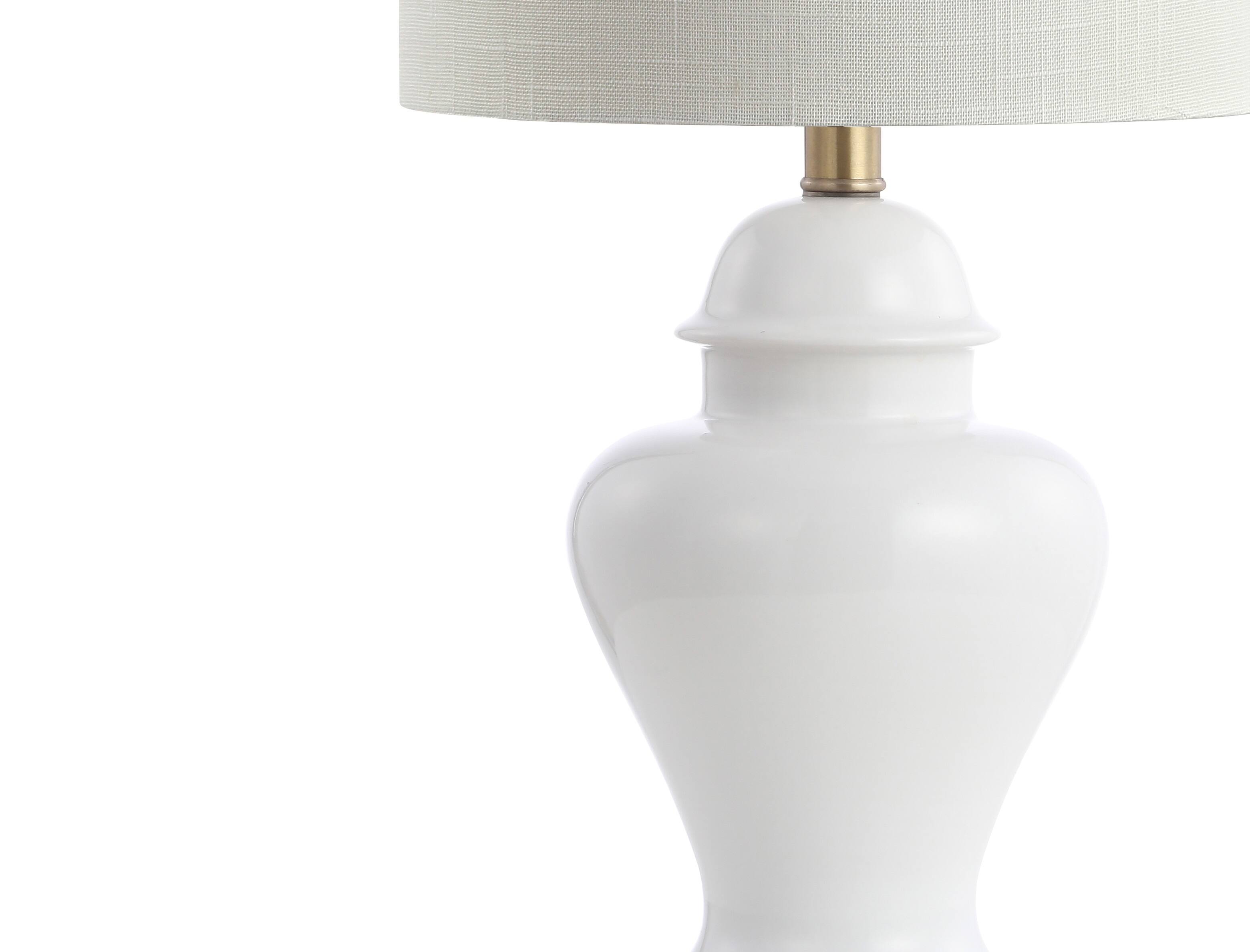 Alt View 6. Jonathan Y - Qin 22" Ceramic/Iron Classic Cottage LED Table Lamp, White (Set of 2) - White.