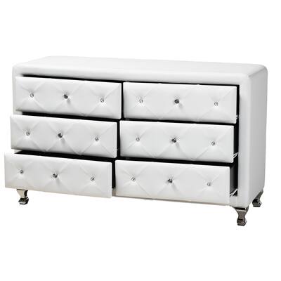 Baxton Studio Luminescence Faux Leather Upholstered Dresser White 5420 - Best Buy Baxton Studio Luminescence Faux Leather Upholstered Dresser White 5420 - Best Buy