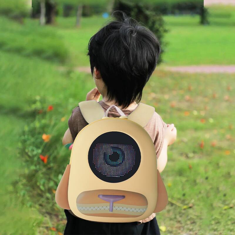 Alt View 2. Loheer - Kids LED Smart Backpack with Programmable Pixel Display, Bluetooth Control and Golden Retriever Design - Beige - Golden.
