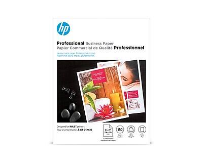 hp Professional Business Paper  
Papier Commercial de Qualité Professionnel  

Heavy weight paper for professional use.  
Papier lourd pour un usage professionnel.  

Designed for INKjet printers  
Pour imprimantes à jet d'encre  

150 sheets  
150 feuilles  

210 x 297 mm  
8.25 x 11.69 in  

D'ENCE LIT 2+