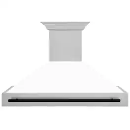 ZLINE Autograph Edition - 48 inches - Externally Vented - Wall Range Hood - Satin Stainless Steel with White Matte Shell