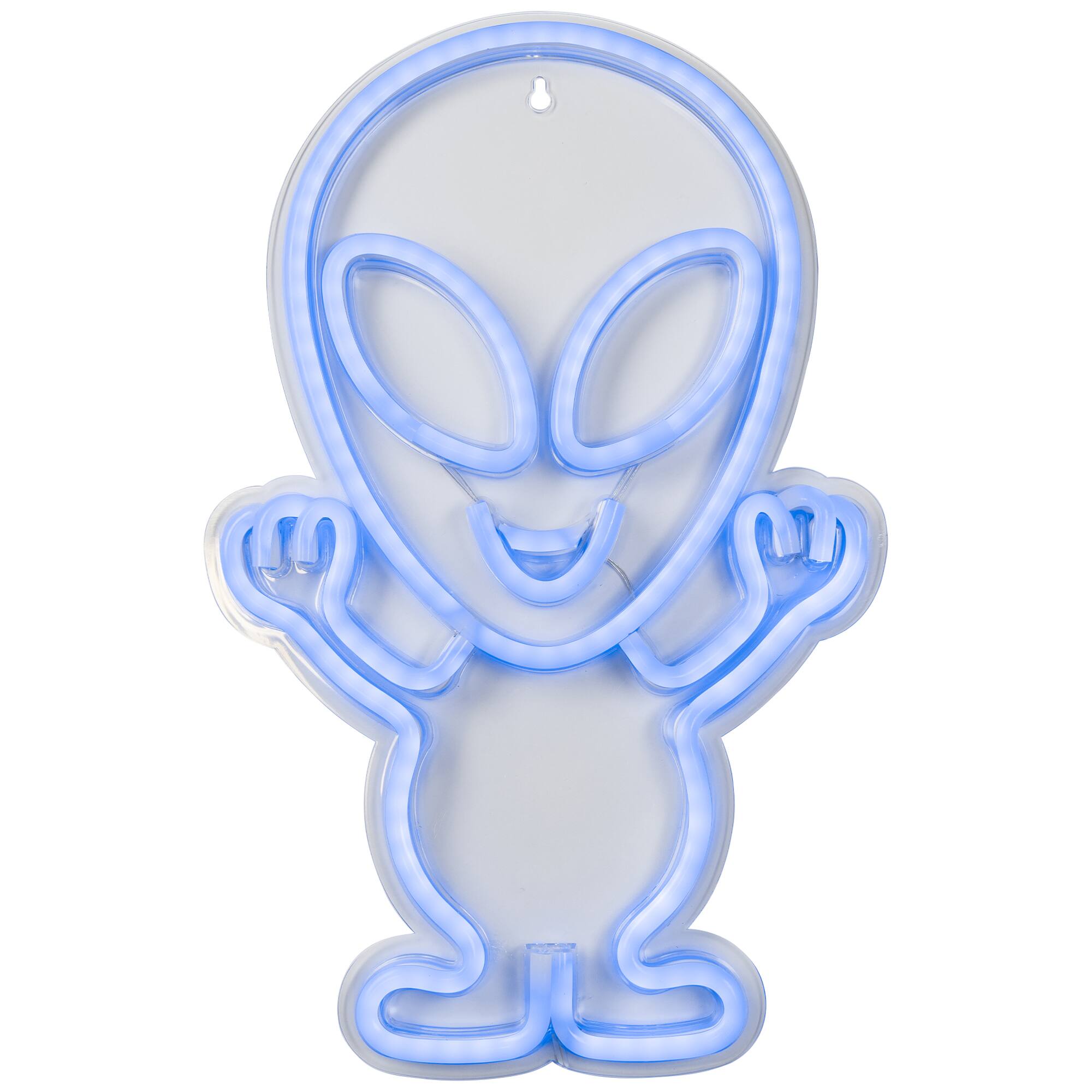 Alt View 1. Northlight - LED Alien Neon Lighted Wall Art - 16.75" - Blue.