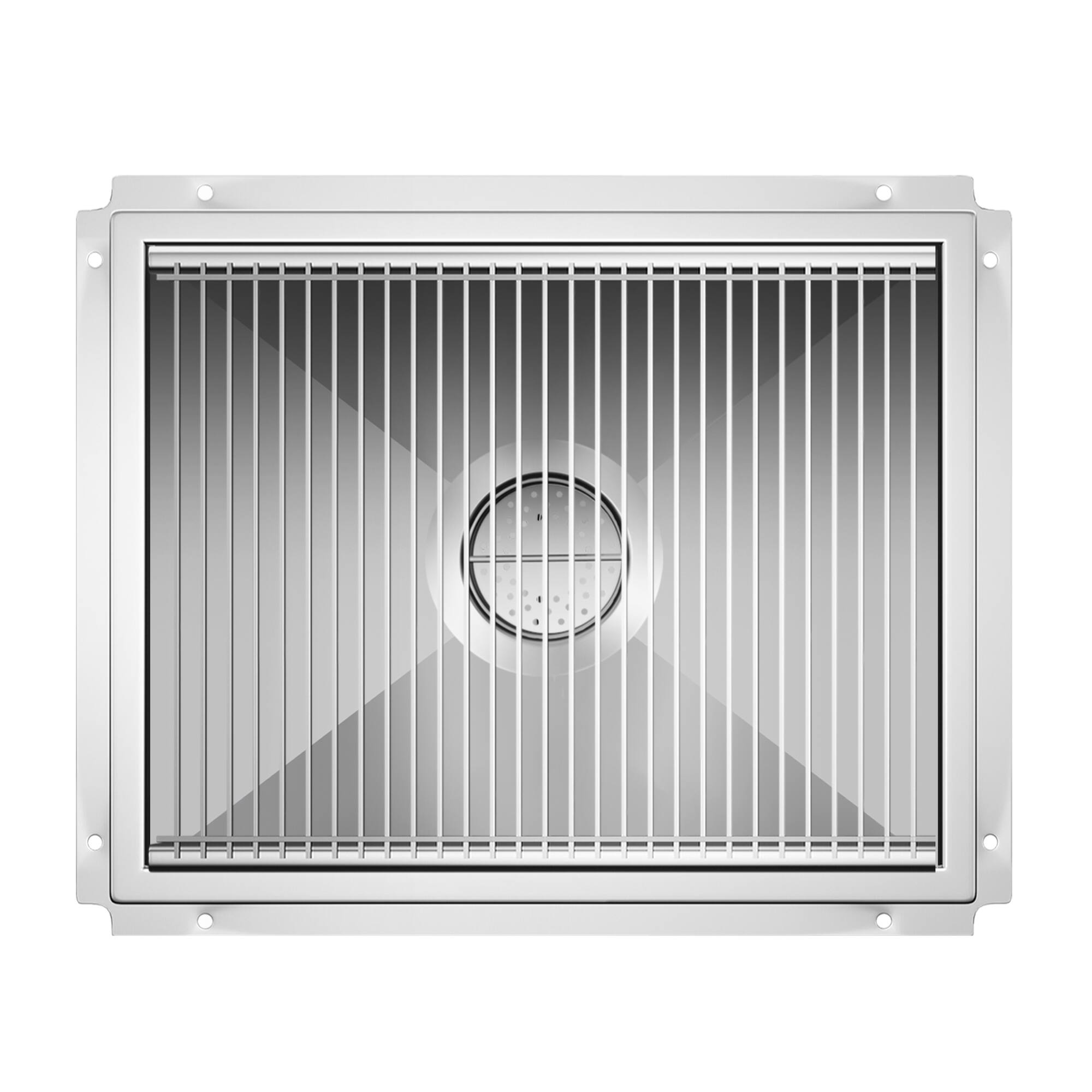 Alt View 1. Koolmore - 24" x 30" Stainless Steel Floor Trough Drain, 14-Gauge with Subway-Style Grating & Removable Drain Basket, NSF Listed - Stainless-Steel.