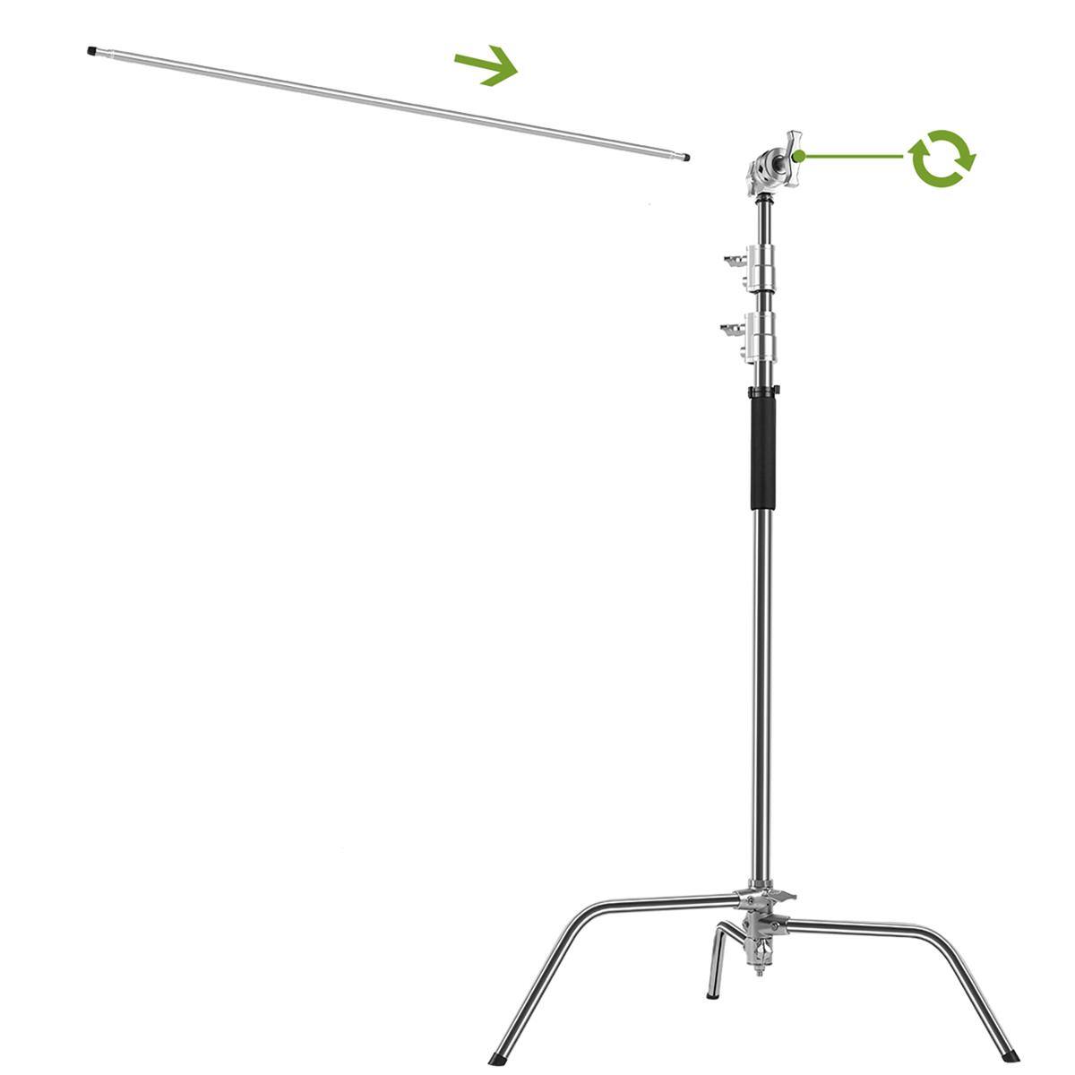 Alt View 2. GVM - GVM Great Video Maker C330 10.5' Turtle Base C-Stand and Grip Arm Kit, Chrome, 2-Pack.