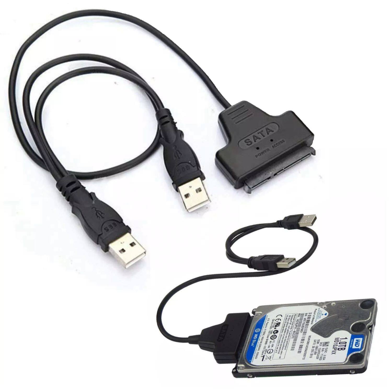 Sanoxy USB 2.0 SATA IDE Adapter Cable Kit External Power 2.5 3.5 Drive ...