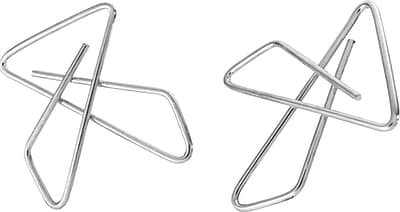Front. Officemate - OIC Ideal Butterfly Clamps, Small, #2, Silver, 50/Bx - Silver.