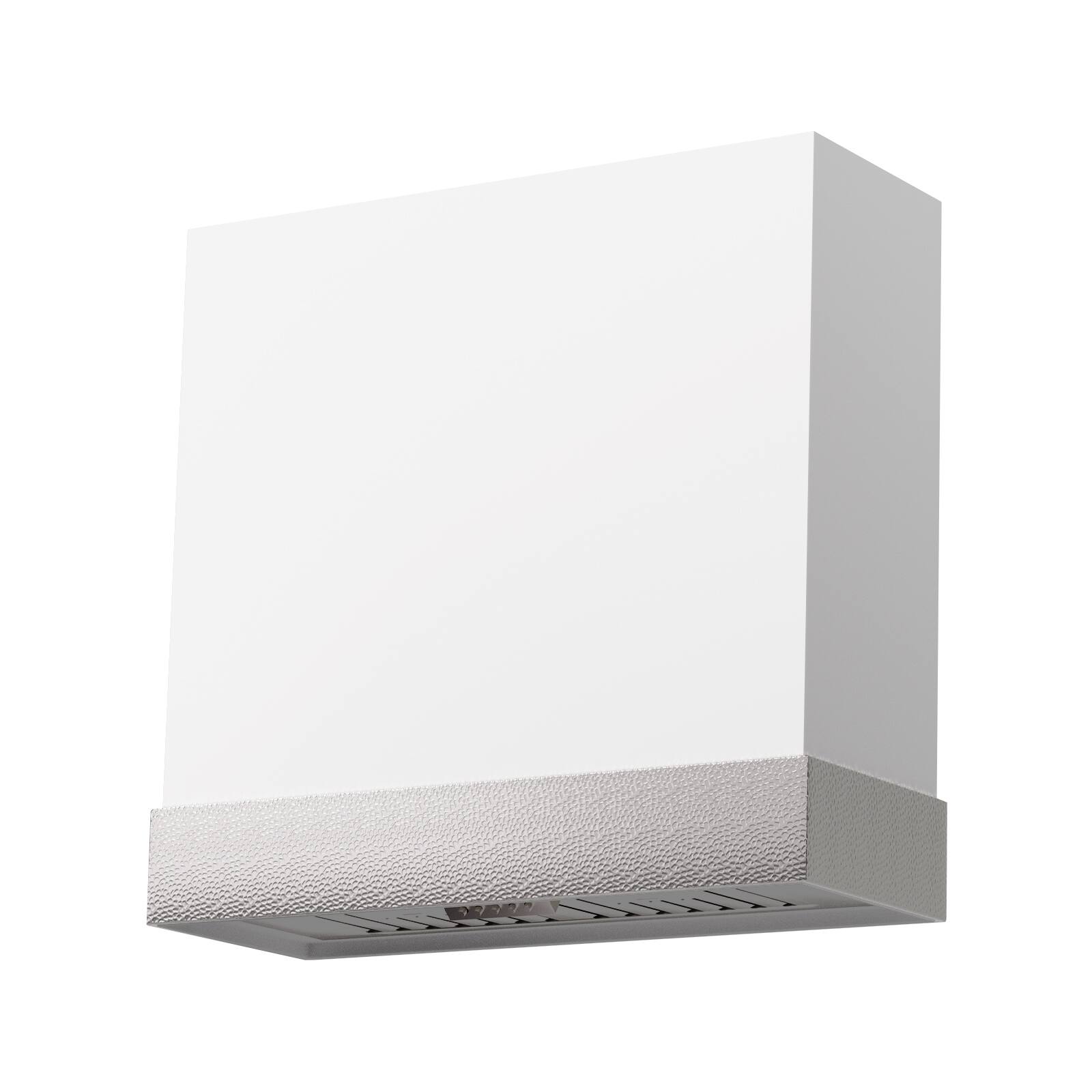Front. Akicon - Akicon 30 in. Stainless Steel Ducted Wall Mount Range Hood with 600 CFM Vent Motor, 3 Speed, in White with Nickel - White with Nickel.