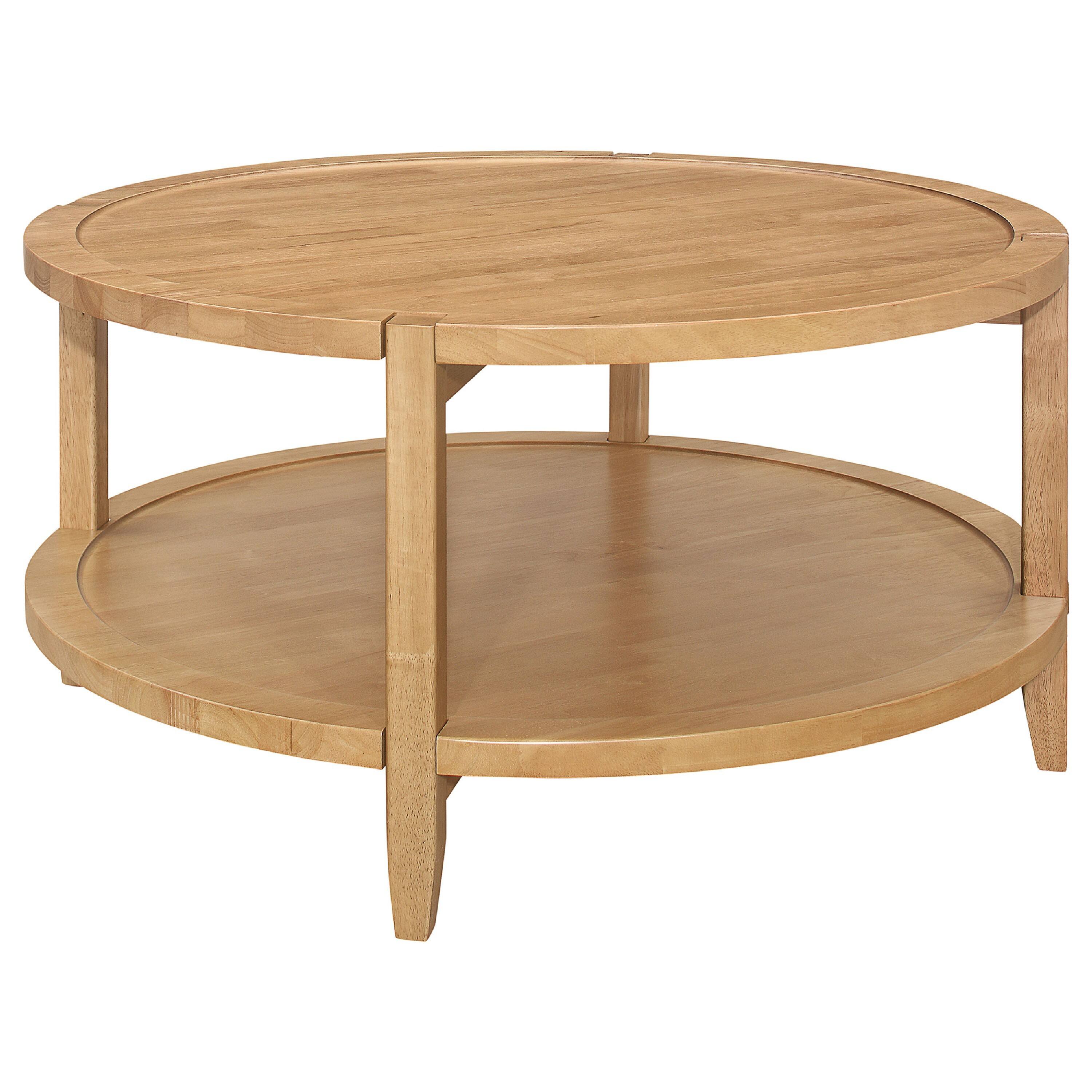 Alt View 4. Manhattan Lane - Camilia 2Pc Round Coffee-End Table Set, Lower Shelf, Wood - Maple Brown.
