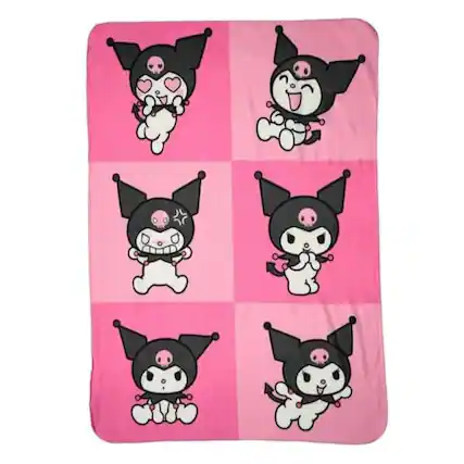Front. The Northwest Group - Sanrio Kuromi 45 x 60 Inch Fleece Throw Blanket - Multi-Colored.