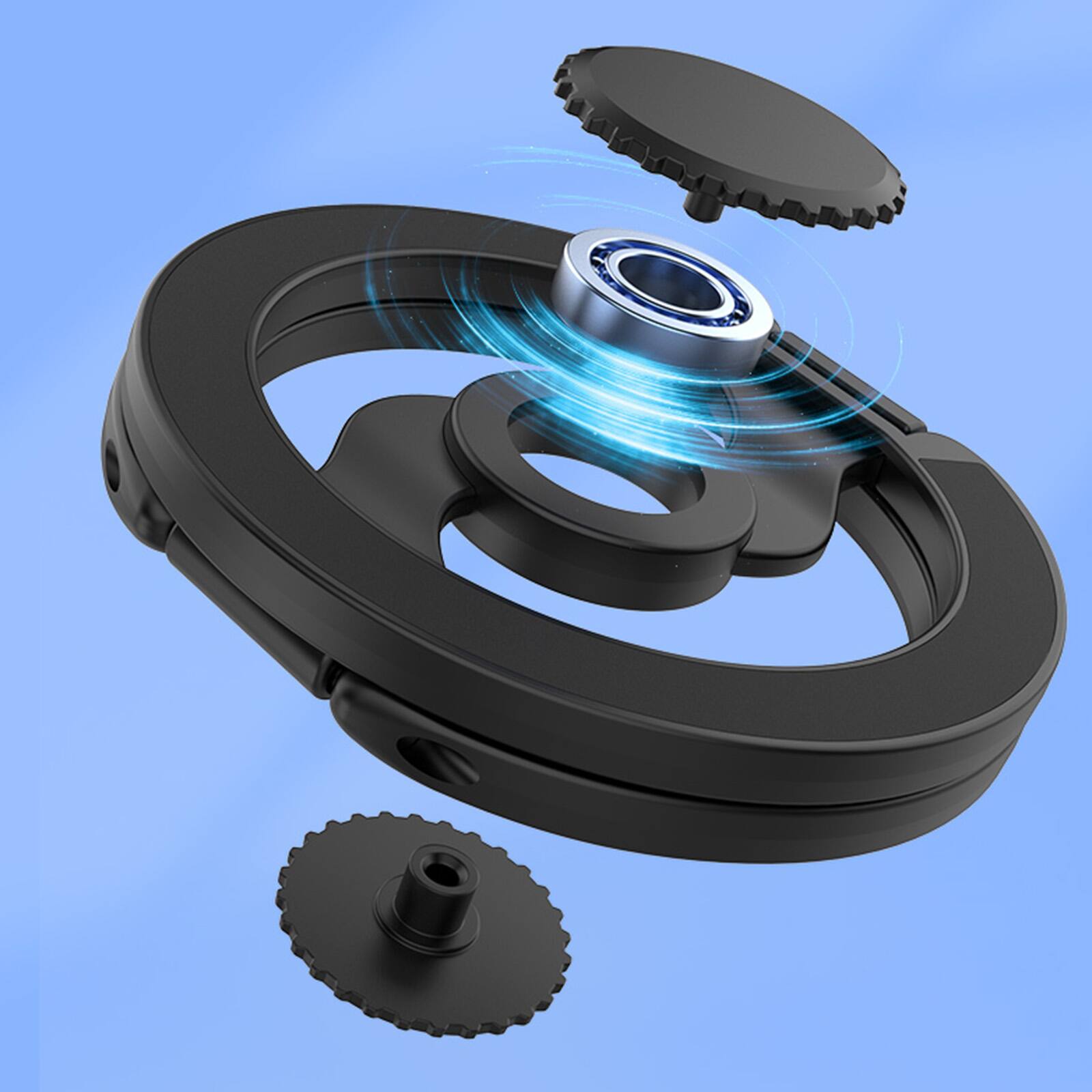 Alt View 3. UUCOVER - Magnetic Phone Ring Holder Kickstand, Rotating Dual-Axis Foldable Stand Grip Fingertip Car Mount Compatible with MagSafe - Darkblue.