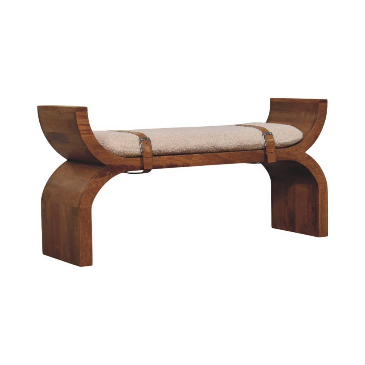Angle. Artisan Furniture - Artisan Furniture Solid Wood Stirrup Curve Bench - Brown.
