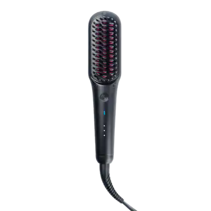 Front. TYMO - TYMO iONIC mini Black Hair Straightening Brushes - Black.
