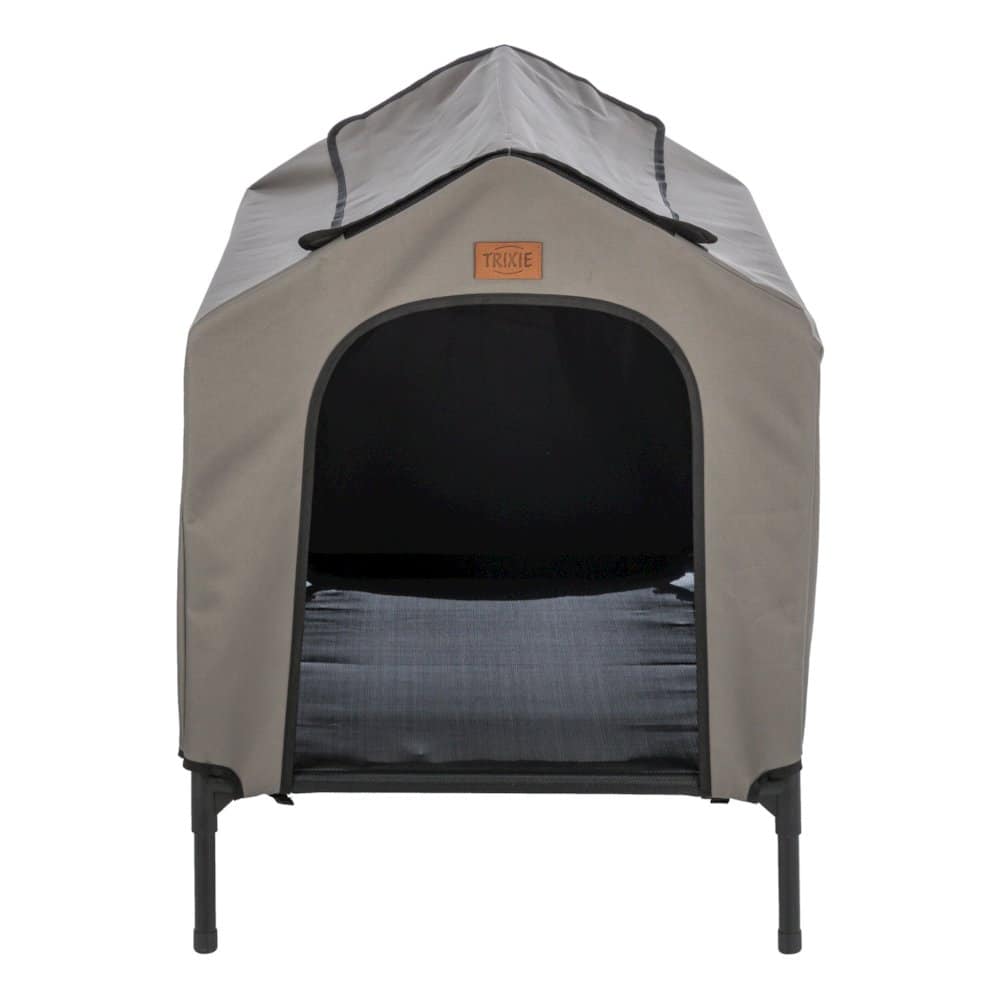 TRIXIE - 2-in-1 Elevated Portable Dog House or Dog Cot & Tent - Gray