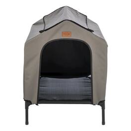 TRIXIE - 2-in-1 Elevated Portable Dog House or Dog Cot & Tent - Gray