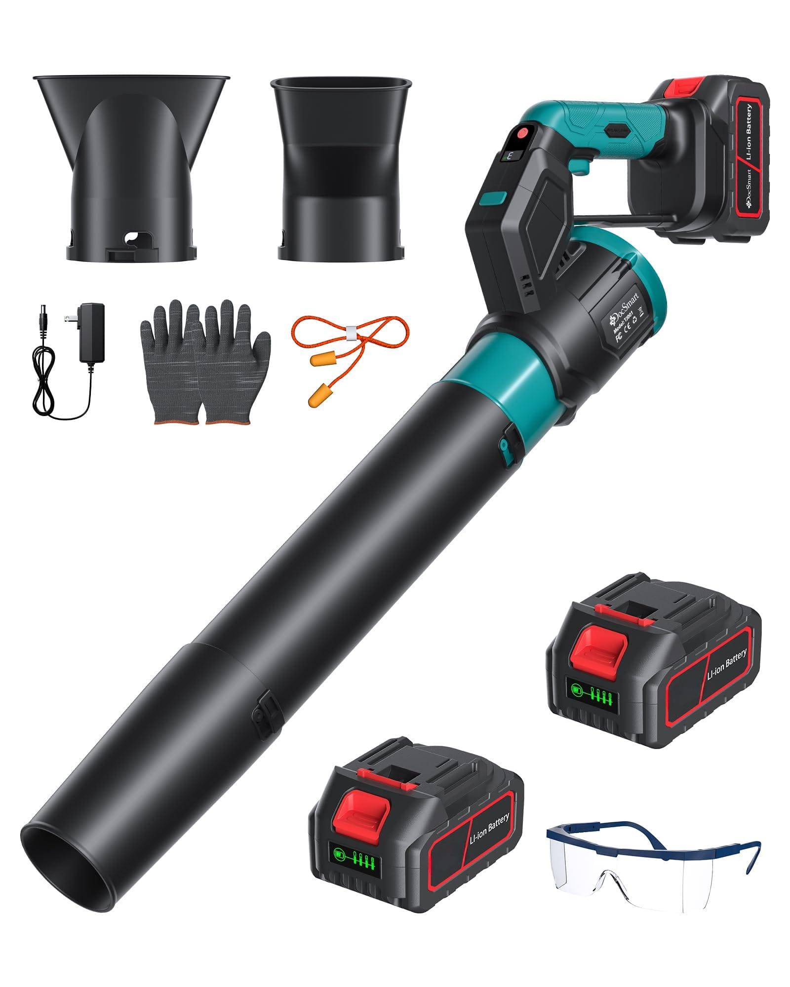 JETRANSPORT - Cordless Leaf Blower 2x4.0ah Electric With Noise-reduction Earmuffs 165 Mph 650 Cfm Garden Tools For Lawn Car - Blue 5.2Ah