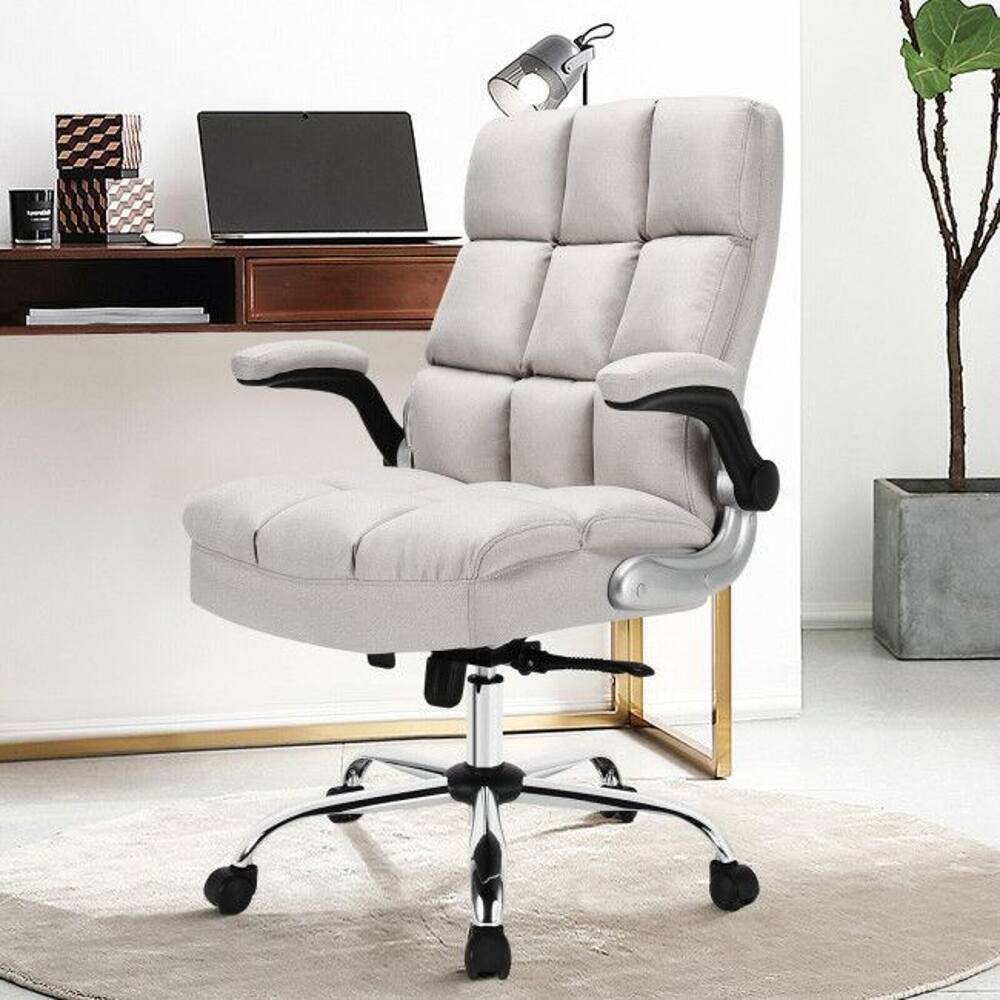Alt View 7. Loheer - Loheer Adjustable Office Chair High Back Swivel Desk Chair Beige - Beige.