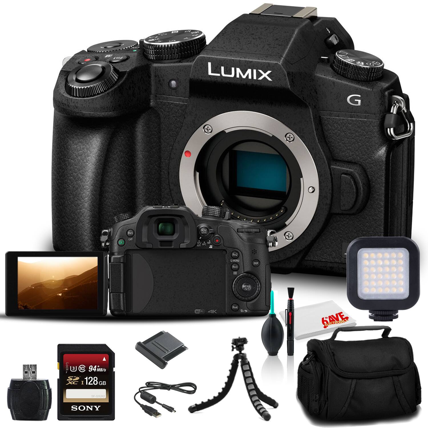 Bundle- Panasonic- Lumix DMC-G85 Mirrorless Digital Camera Body (DMC-G85MK)- Storage