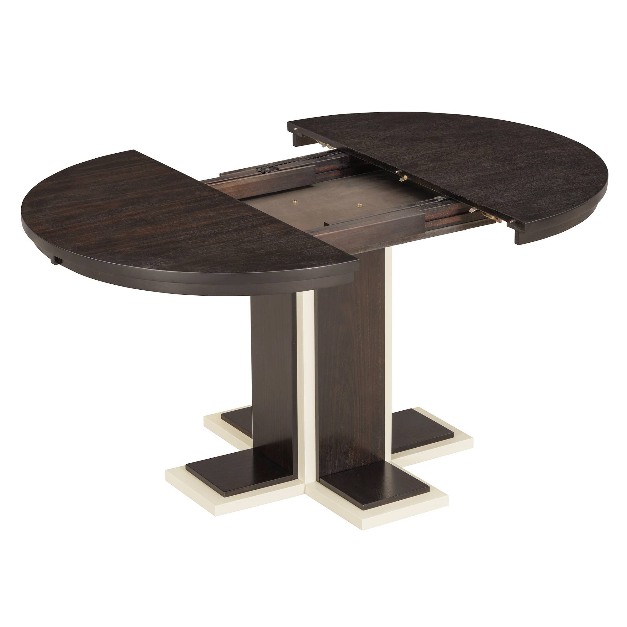 Alt View 6. Tiramisubest - 42"-58" Oval Extendable Dining Table with Middle Leaf for 6, Retro Solid Wood Round Dining Table (Espresso) - Espresso.